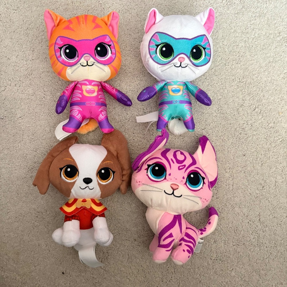 Disney SuperKitties Plush Set Just Play Ginny Buddy Bitsy Sparks Lot of 4 Nwot